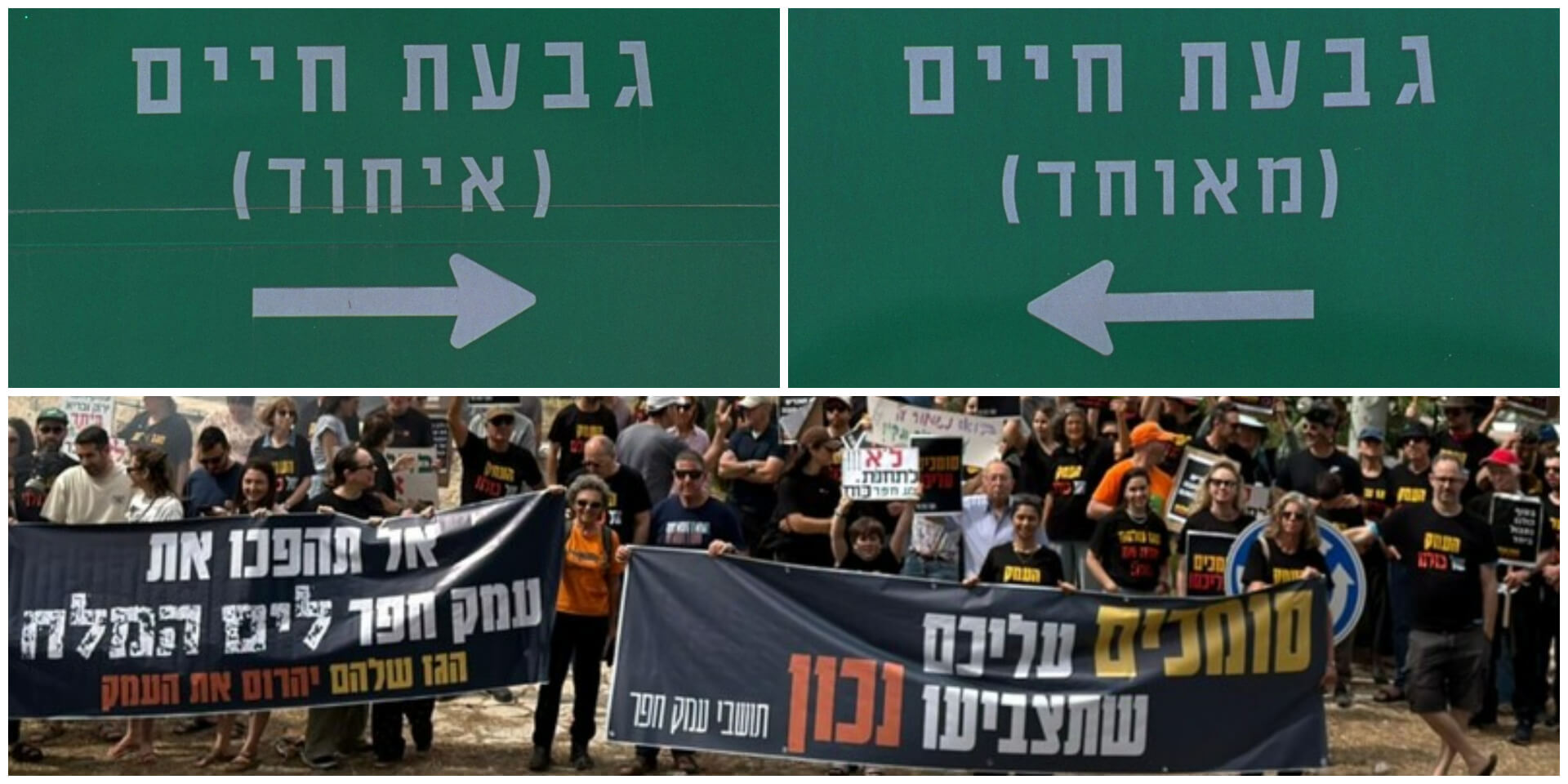 צילומים: משה מילנר - לע"מ, הפגנה נגד הקמת תחנות הכוח בעמק חפר מתוך עמוד המאבק בפייסבוק