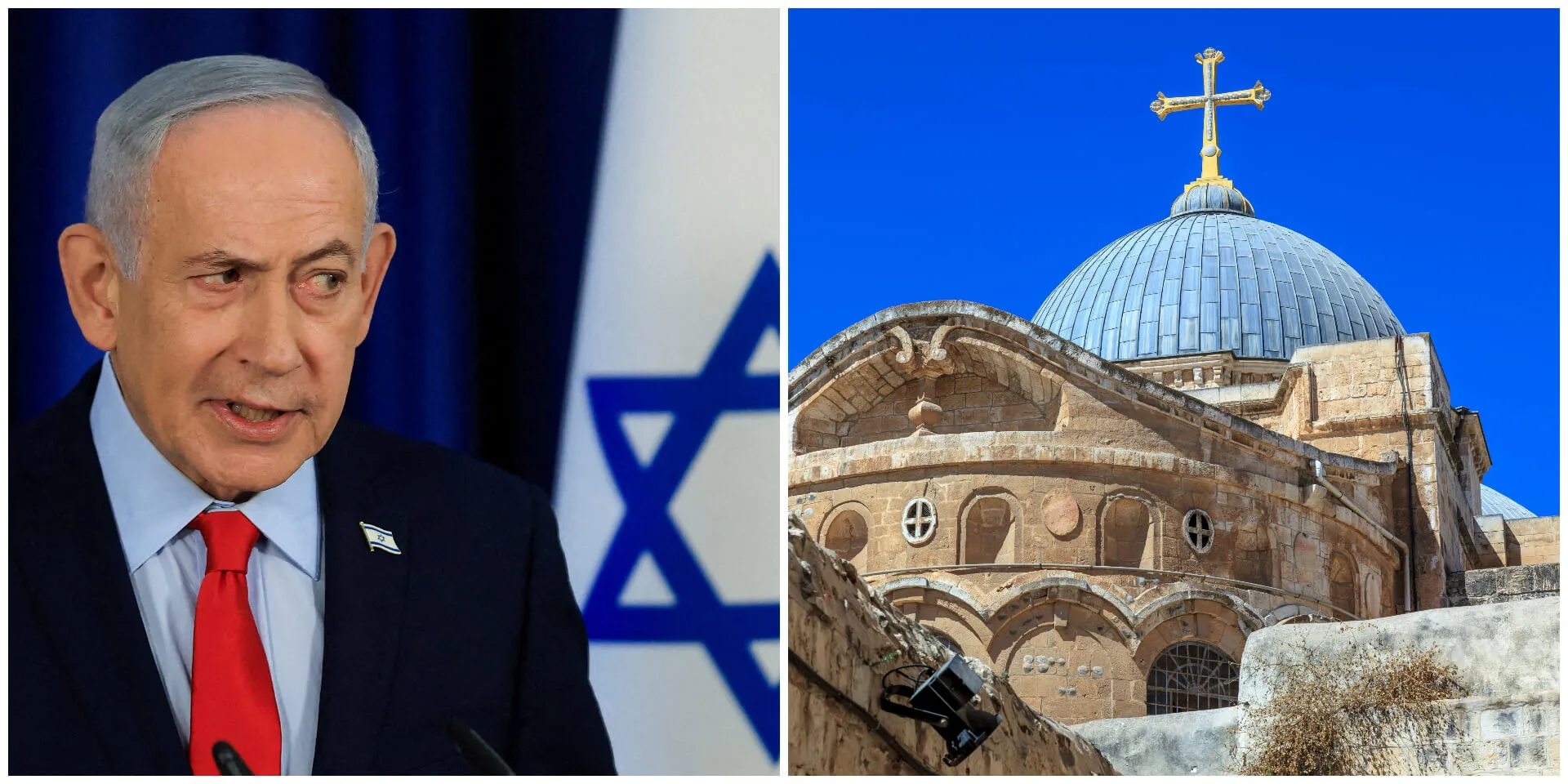 רה"מ נתניהו וכנסיית הקבר הקדושה לנצרות בירושלים. צילומים: רויטרס, שאטרסטוק