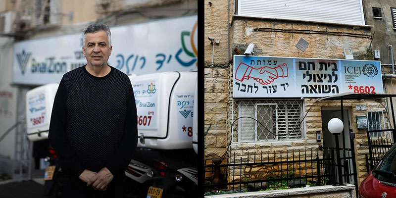 שמעון סבג (צילום: קורינה קרן) ובית של יד עזר לחבר ברח' קסל בחיפה (צילום: שלומי יוסף)