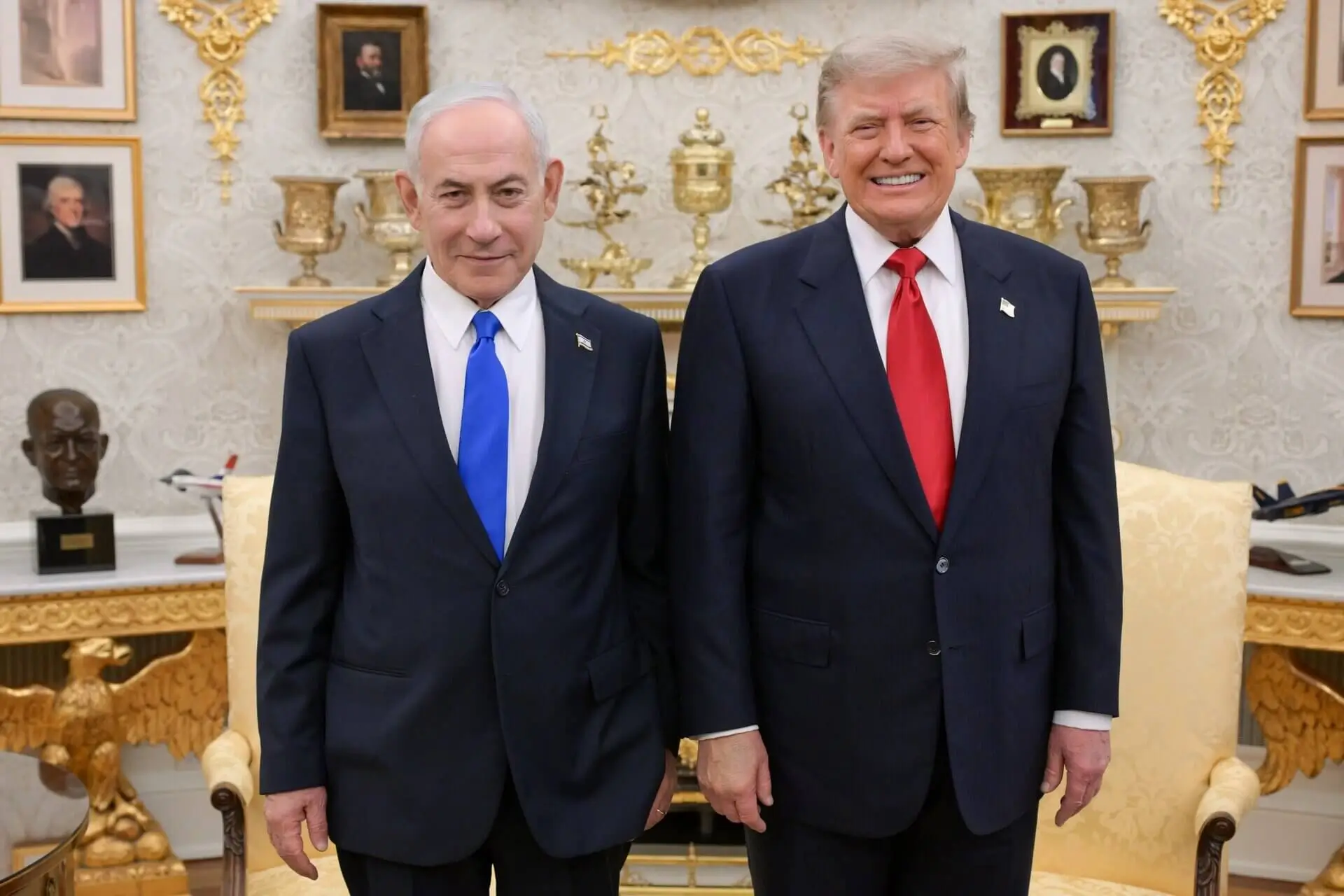 פגישת טראמפ-נתניהו בבית הלבן בחודש שעבר. צילום: רויטרס