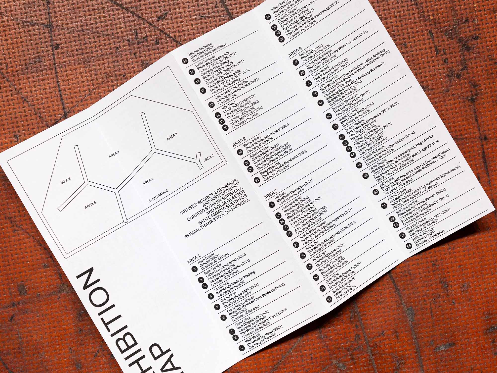 Artists scores, scenarios and instructions curated by Kolja Glaeser and Piper Marshall