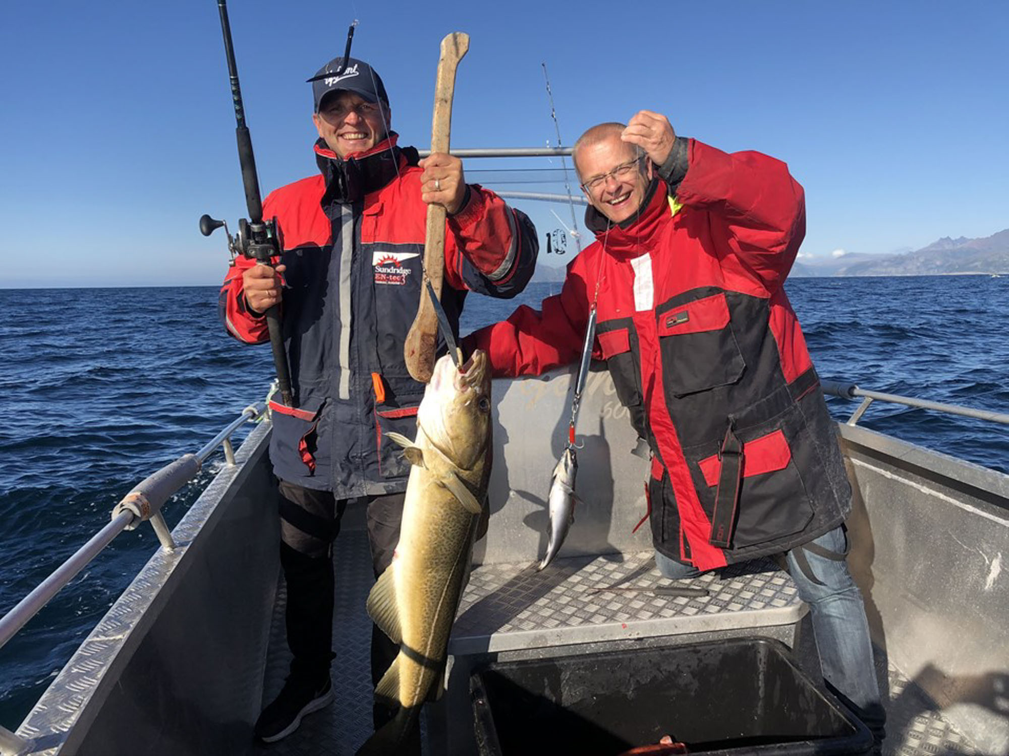 Glade venner på fisketur