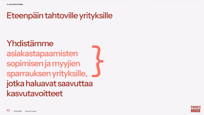 Tarinankerrontaa Trainers' Housen esityksessä