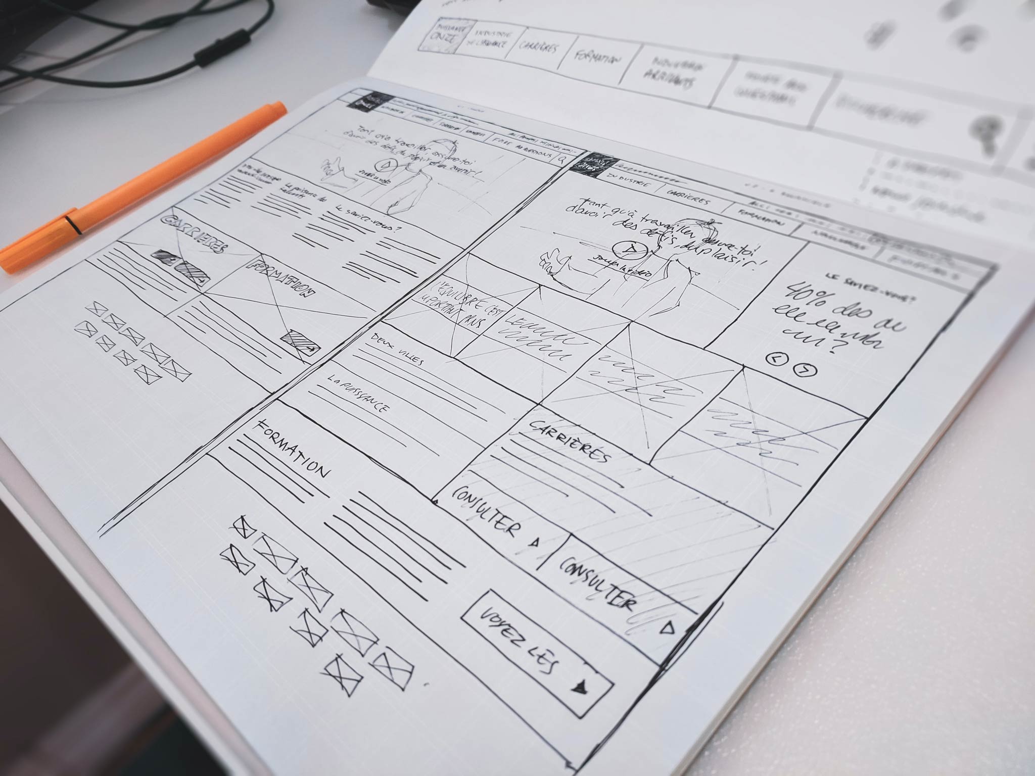 An image of a basic website wireframe