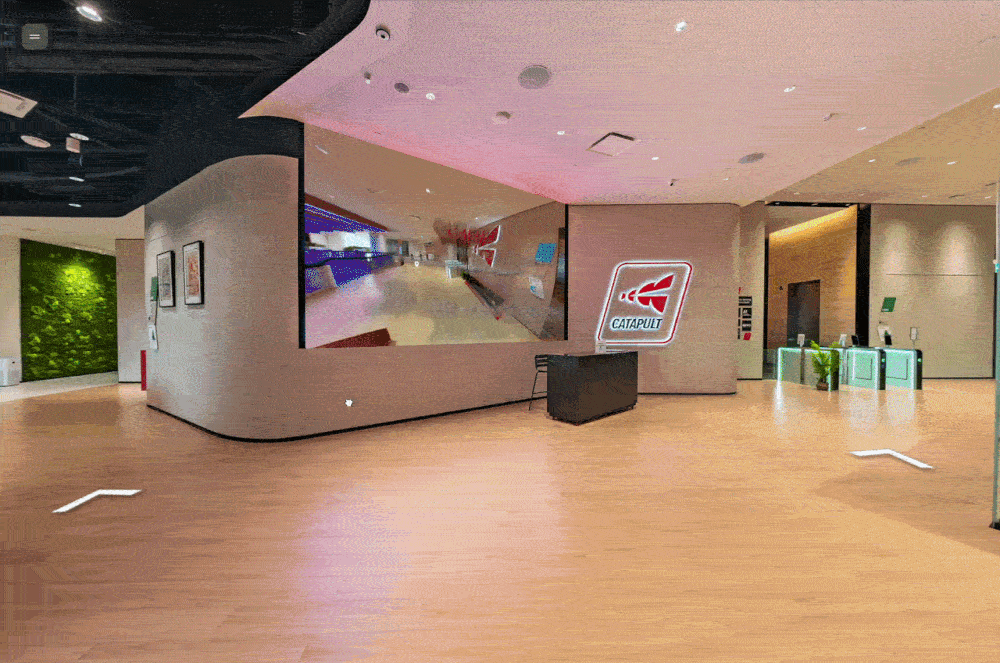 Powered by The Red Marker, the virtual tour's user interface offers seamless navigation. Users can effortlessly teleport between floors, peek into different meeting rooms, and have access to different styles of virtual staging. The intuitive menu and fluid 360-degree transitions make exploring Catapult’s multi-level facility a breeze, allowing prospective clients and event planners to evaluate the campus entirely online.