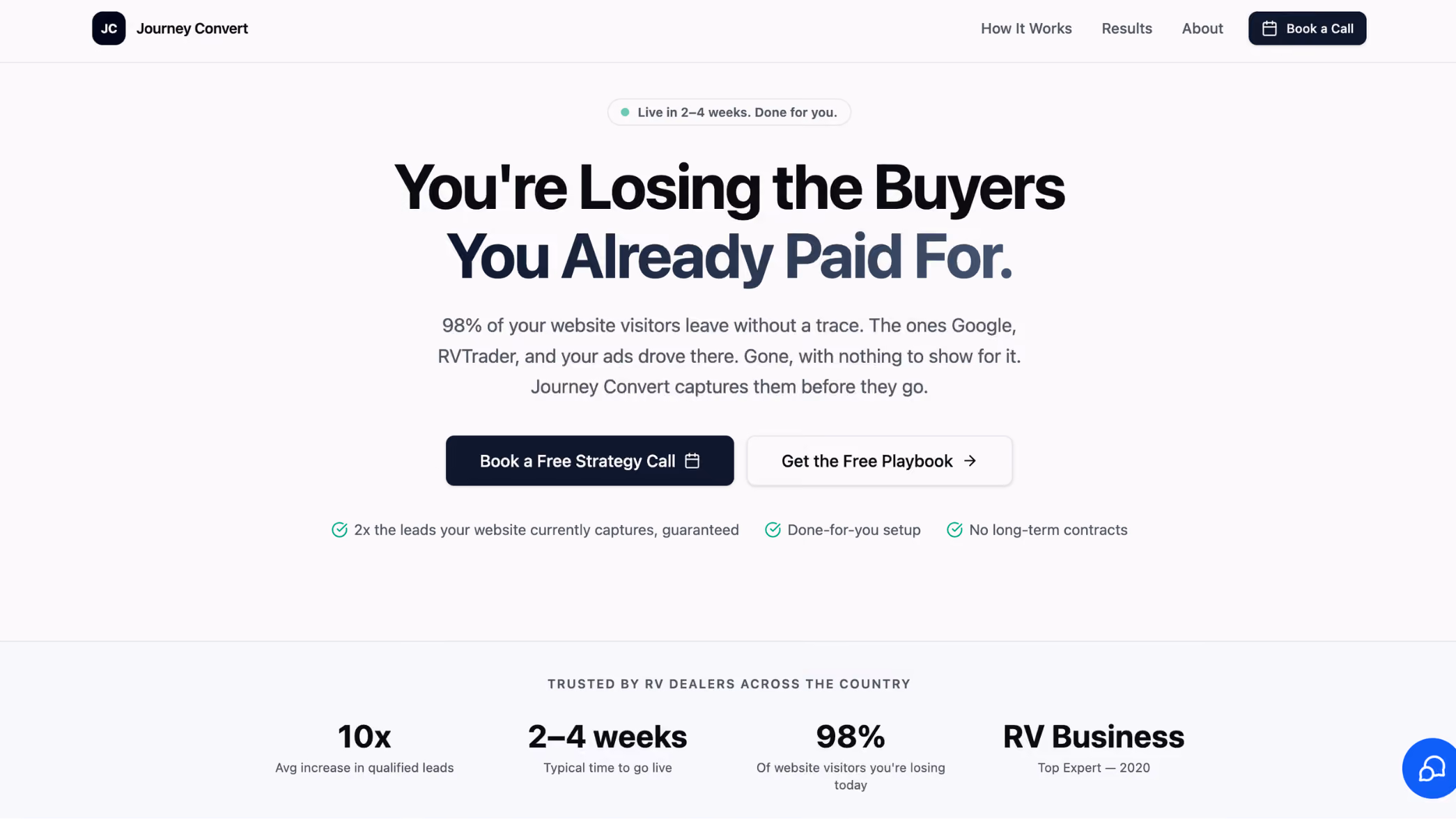 How JourneyConvert uses quiz funnels to generate 10× more leads for RV dealers in 50% the time with AI