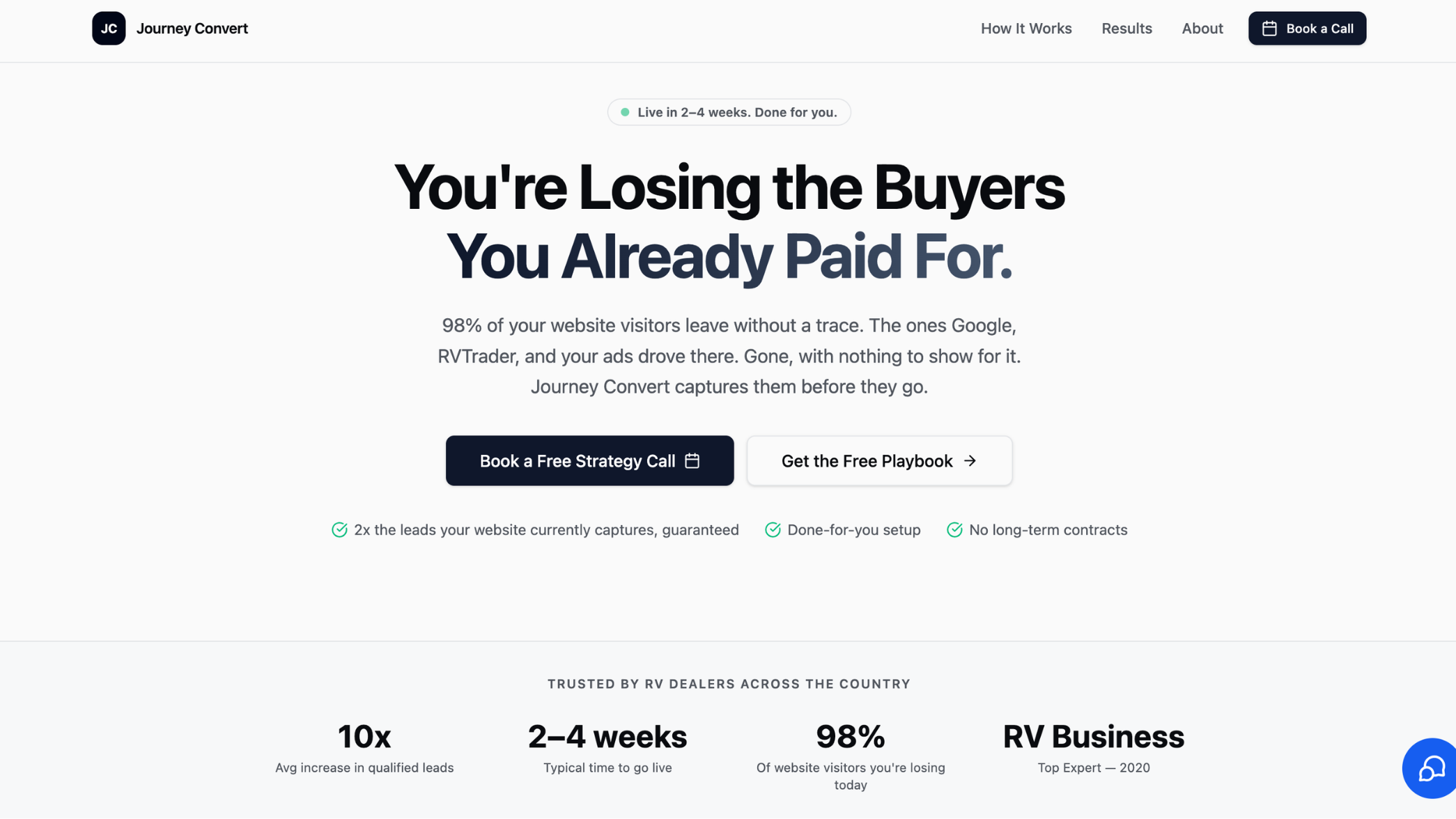 How JourneyConvert uses quiz funnels to generate 10× more leads for RV dealers in 50% the time with AI