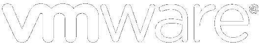 VMware logo in white, moving right to left in an infinite marquee
