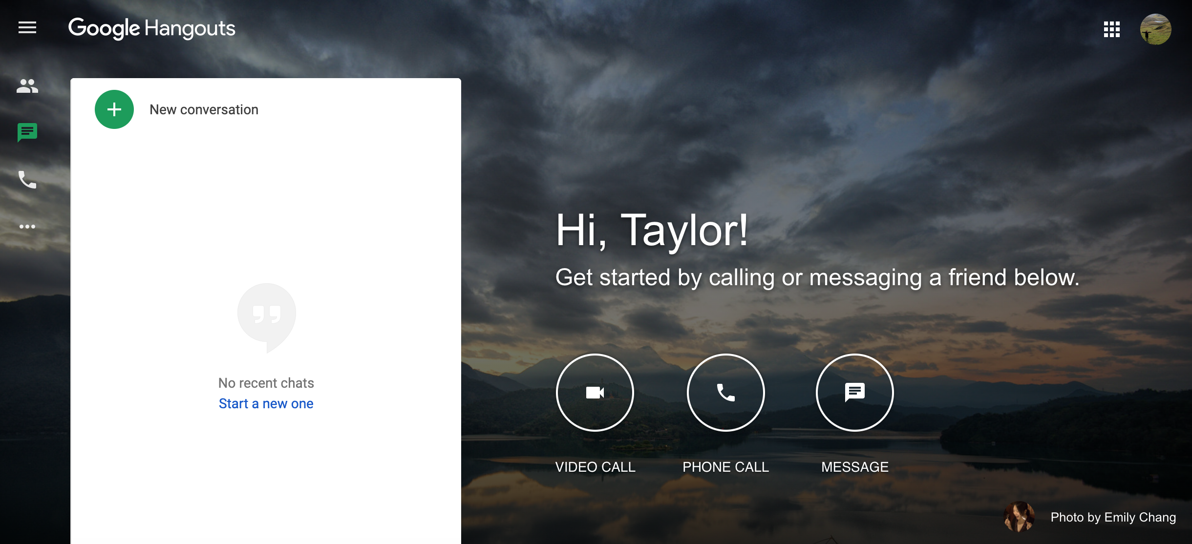 Google Hangouts Home Page