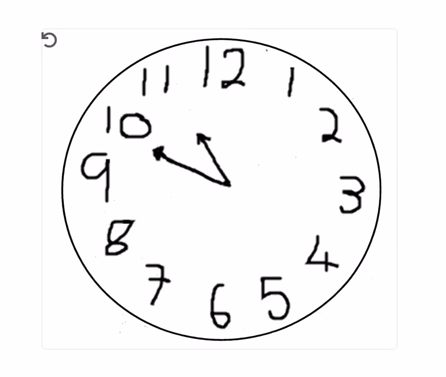 Form Digital Markup Example - Clock Face in SLUMS Assessment