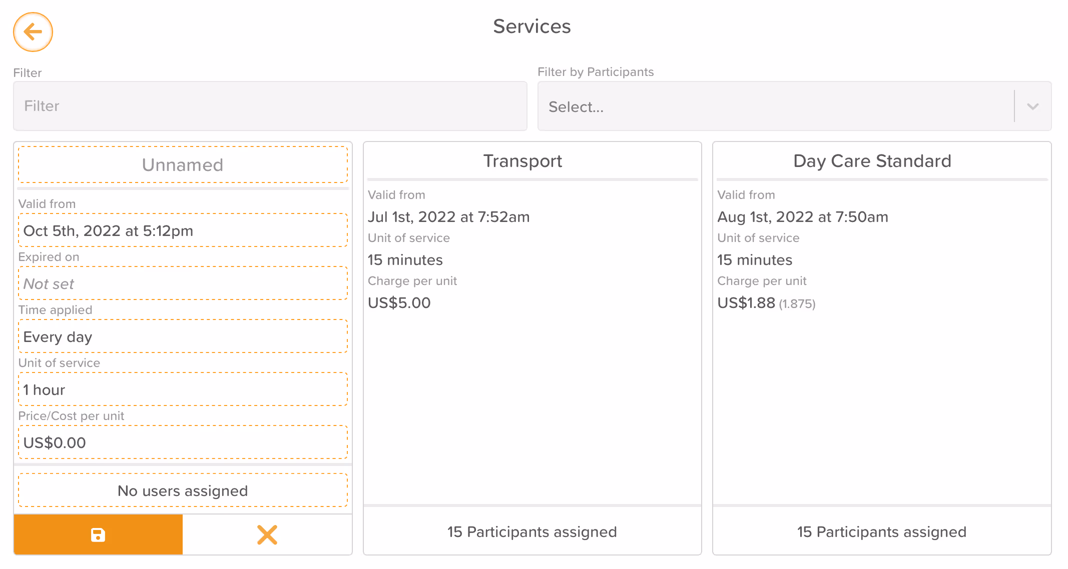 StoriiCare Screenshot: Services feature