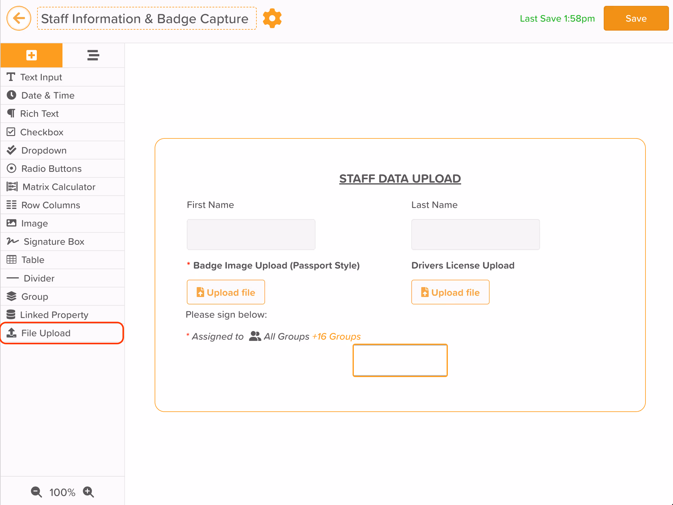 StoriiCare screenshot: File Upload Component
