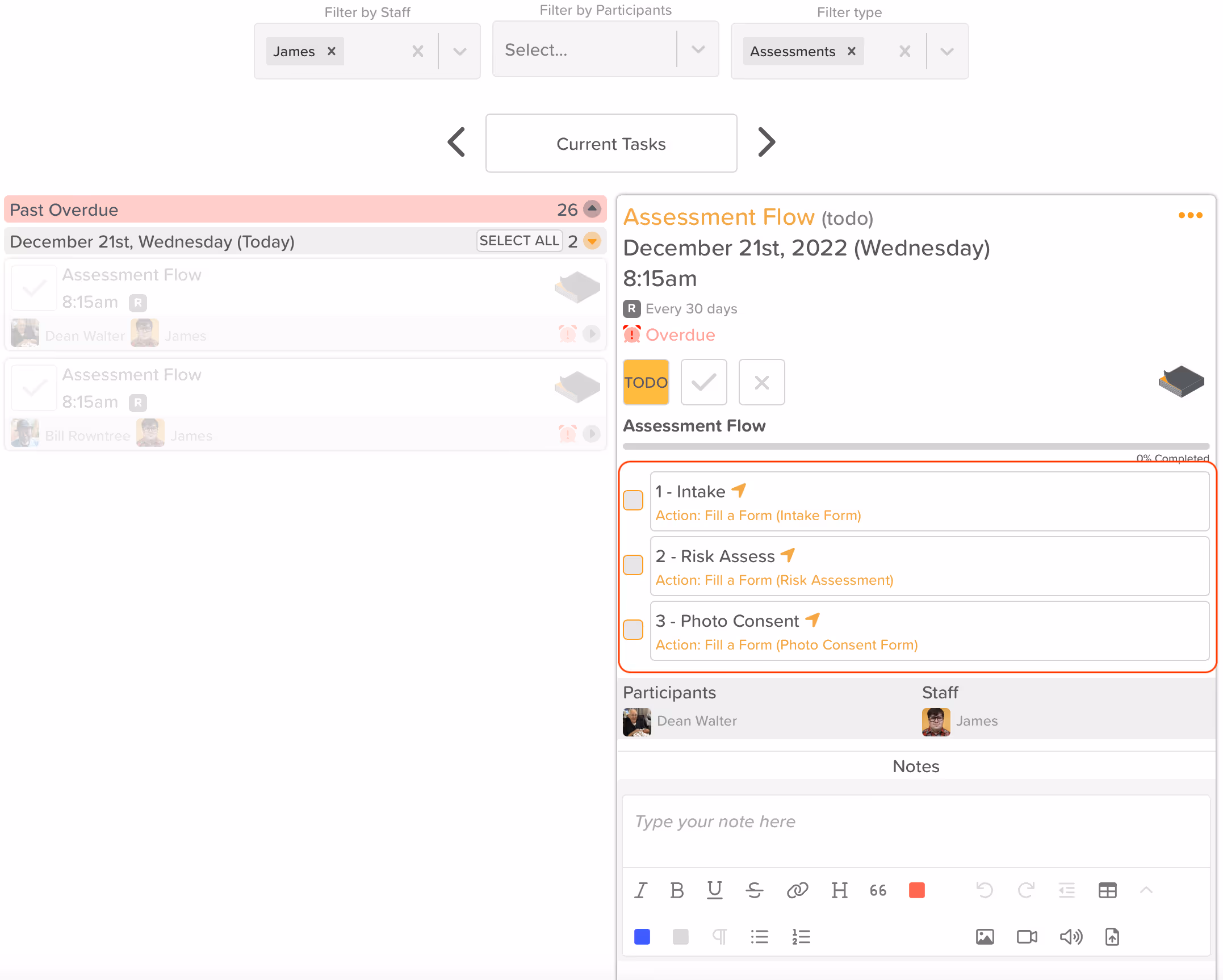 StoriiCare screenshot: Task Subtask View
