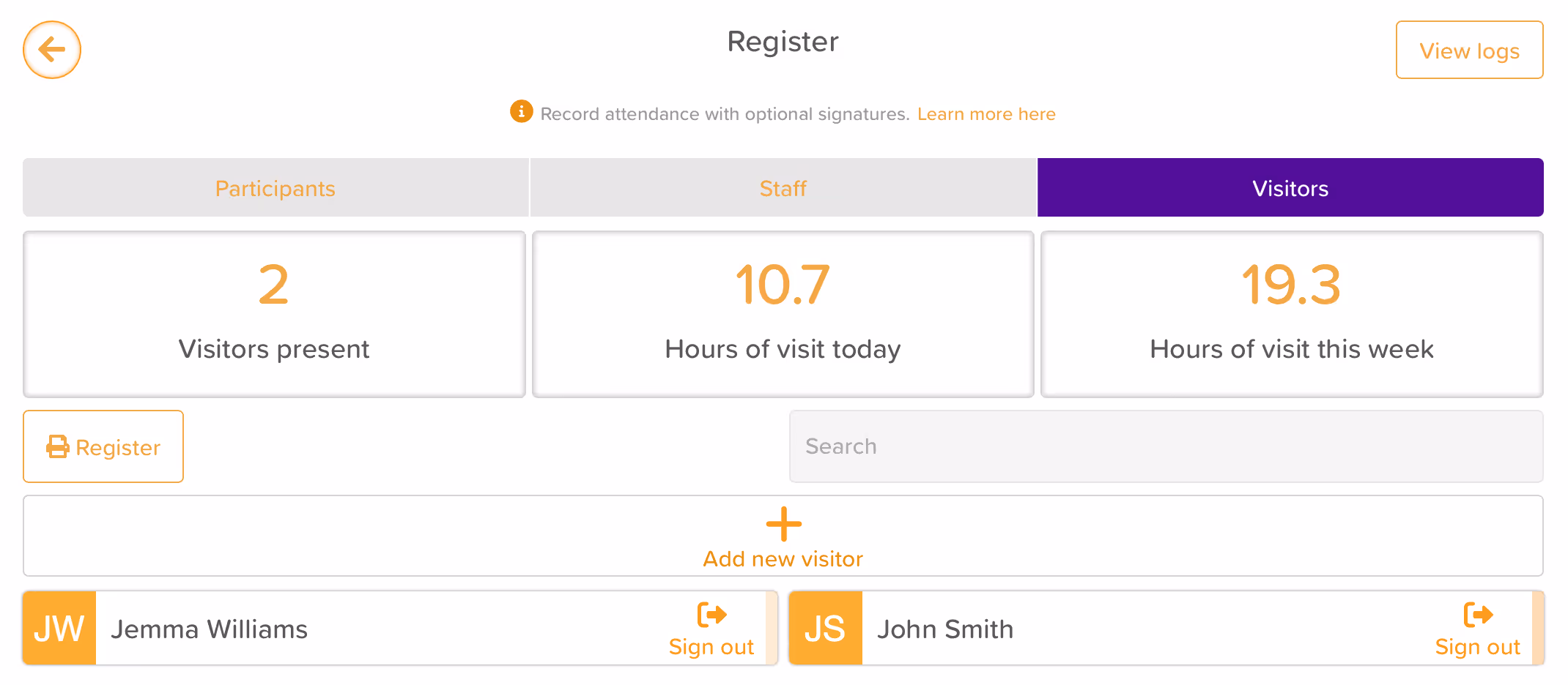 StoriiCare Register