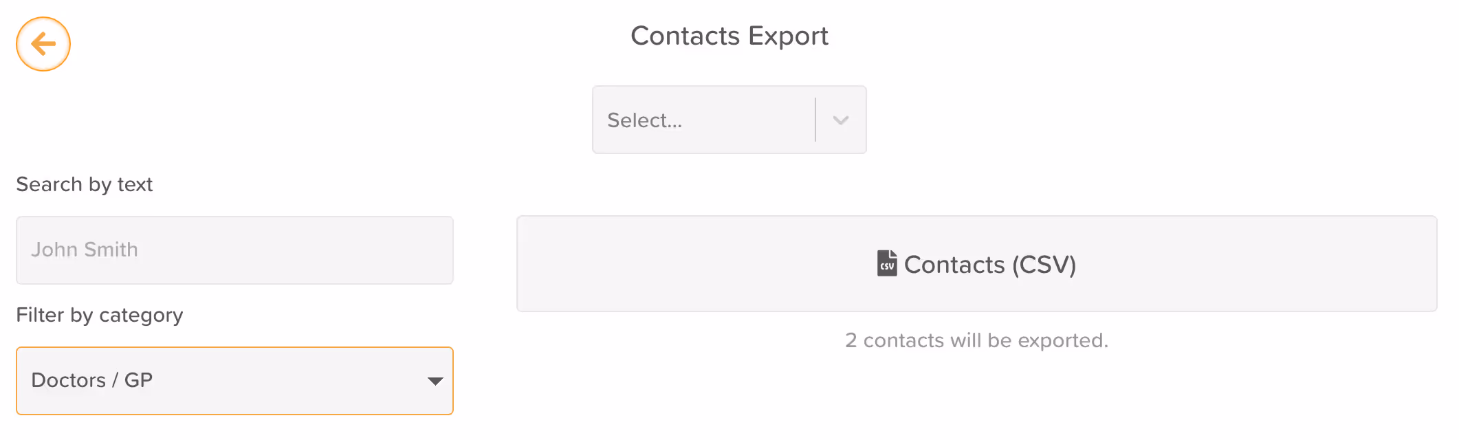 Contacts Filtered Exporting