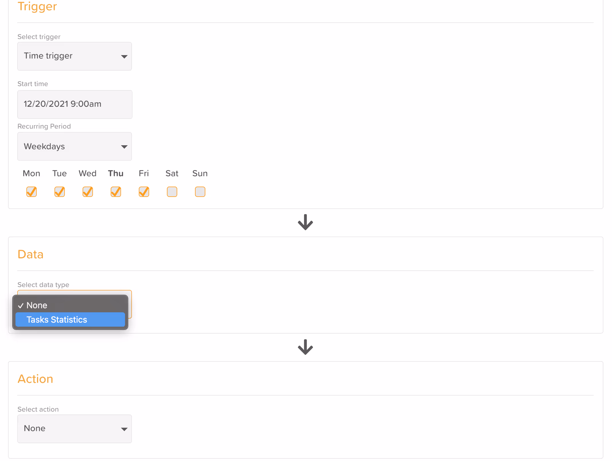 Workflows - Select data source