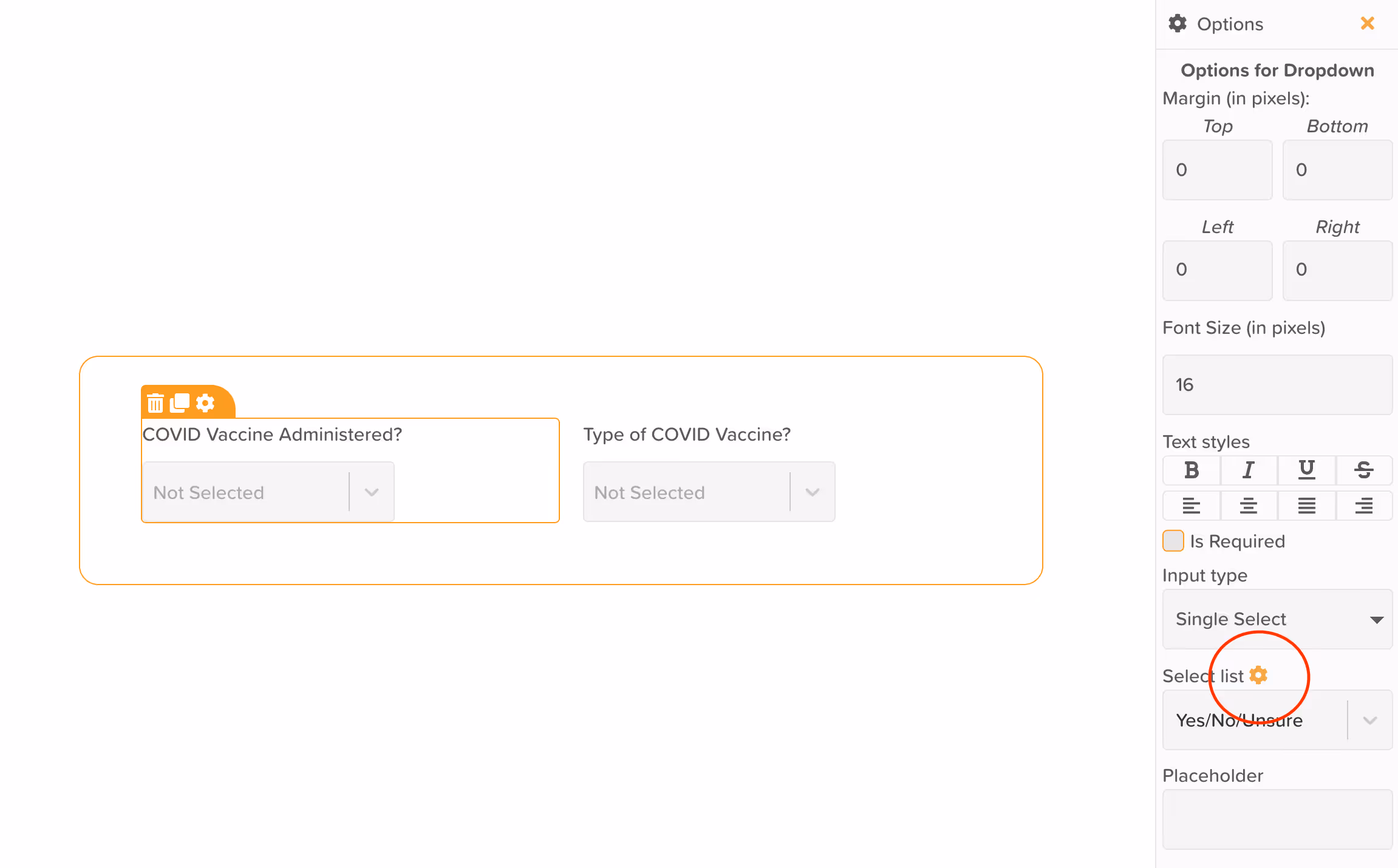 Access lists via Form Builder