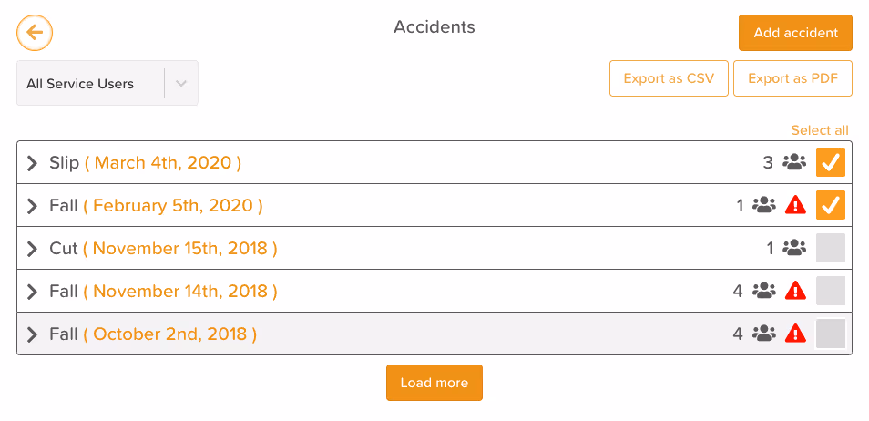 Incidents & Accidents on StoriiCare