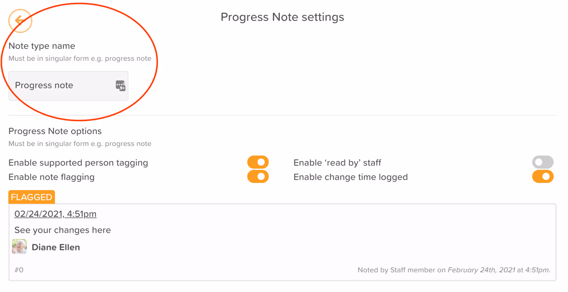 Progress Note Terminology Changes