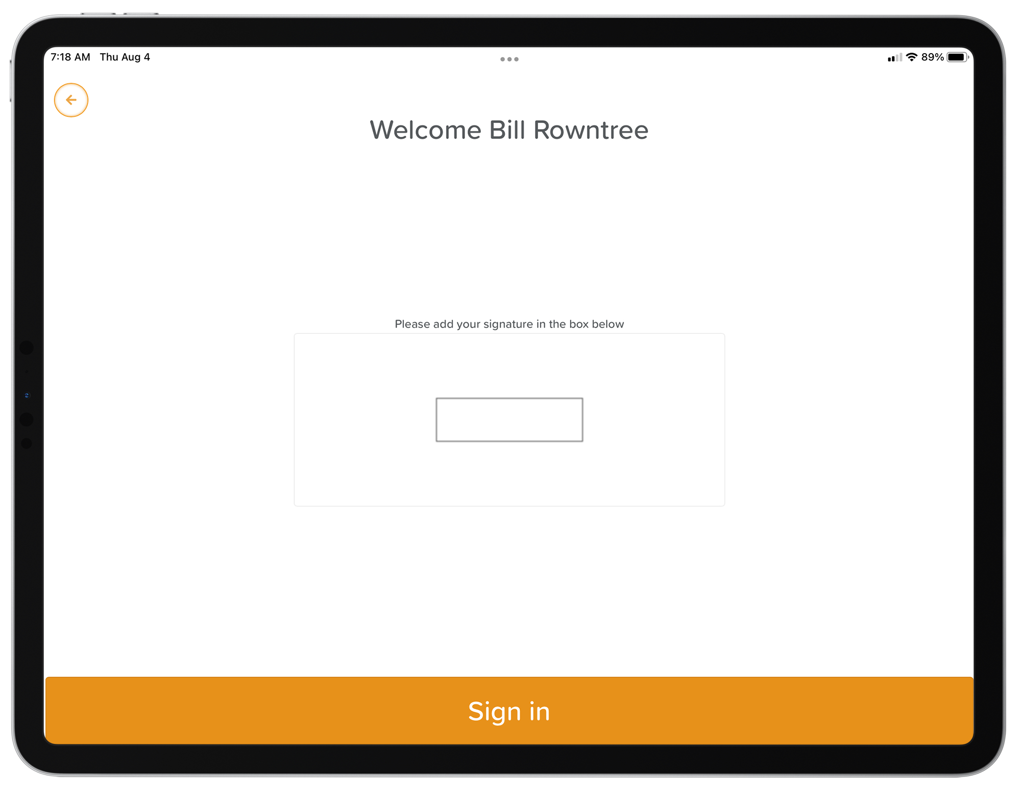 Register App Signature and Sign In Page
