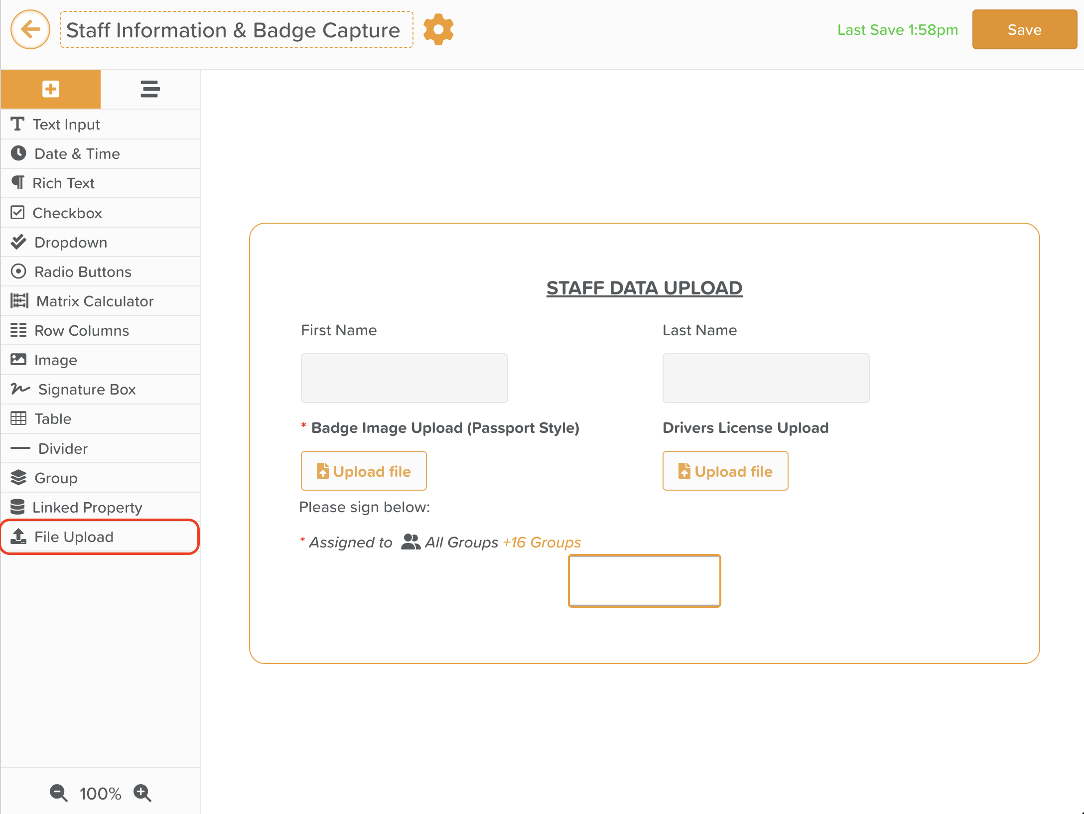 StoriiCare screenshot: File Upload Component