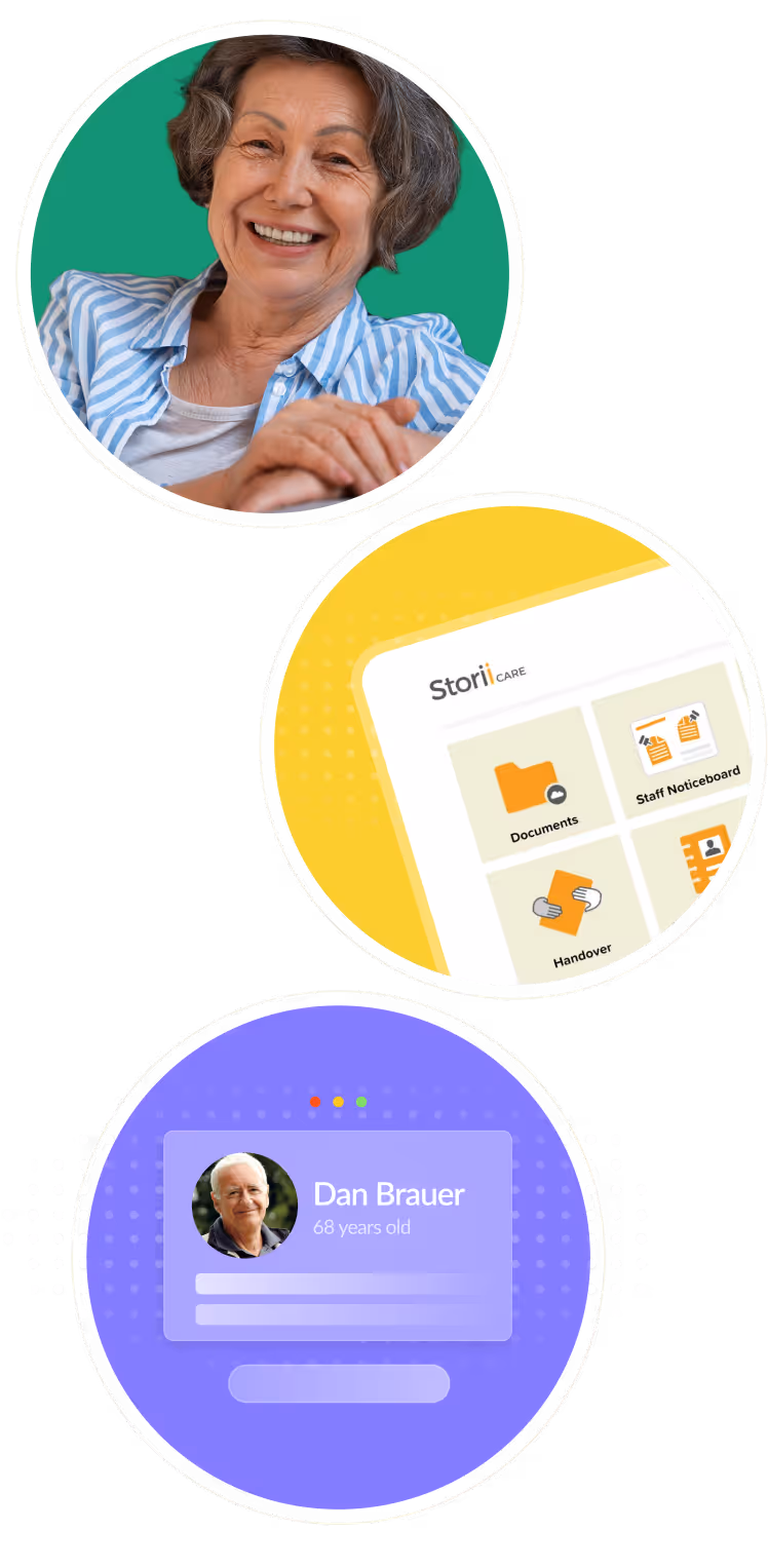 hero round images of stori care mockups