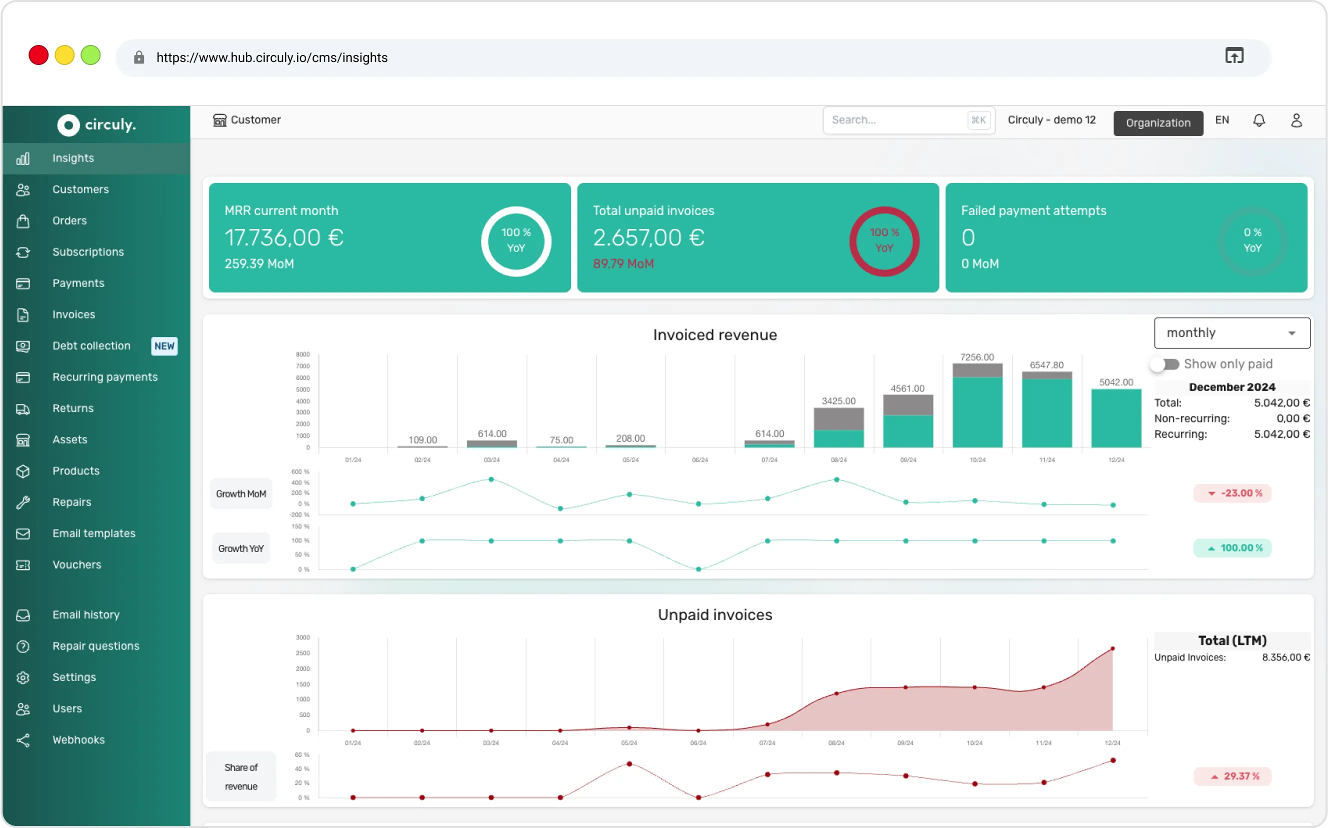 Illustration of the circuly subscription management software