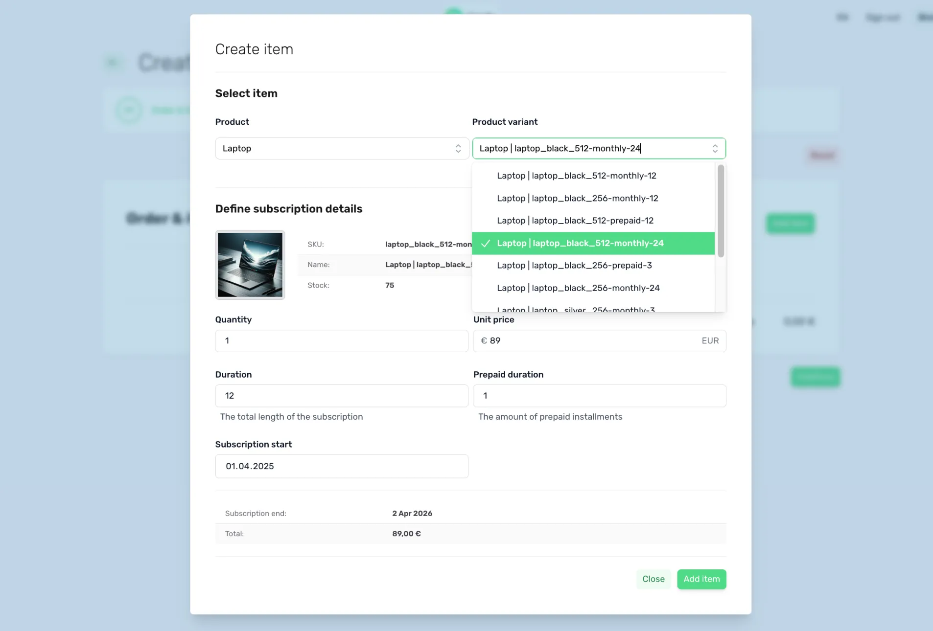 Illustration of a subscription management software