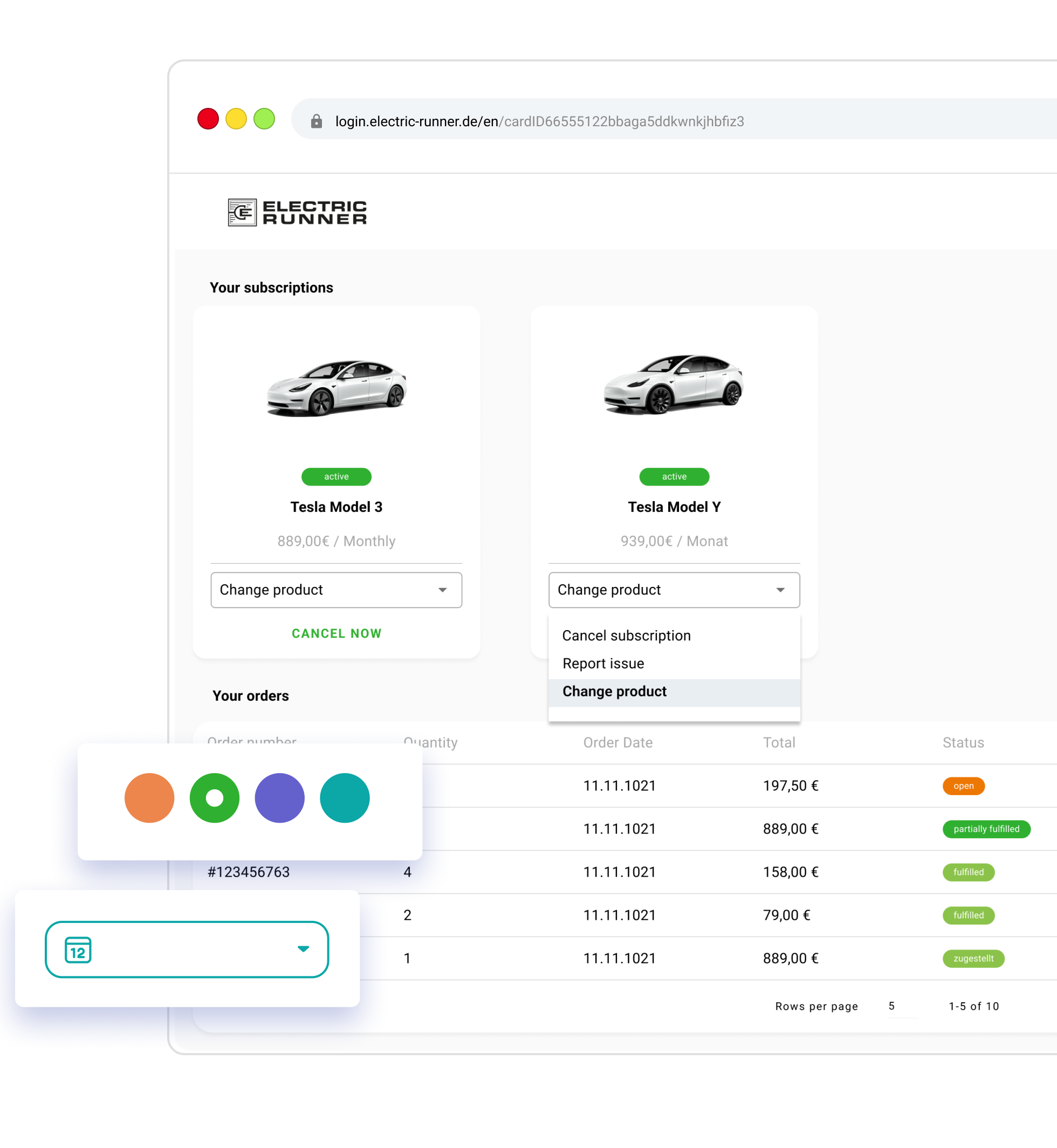 Illustration of a subscription management software