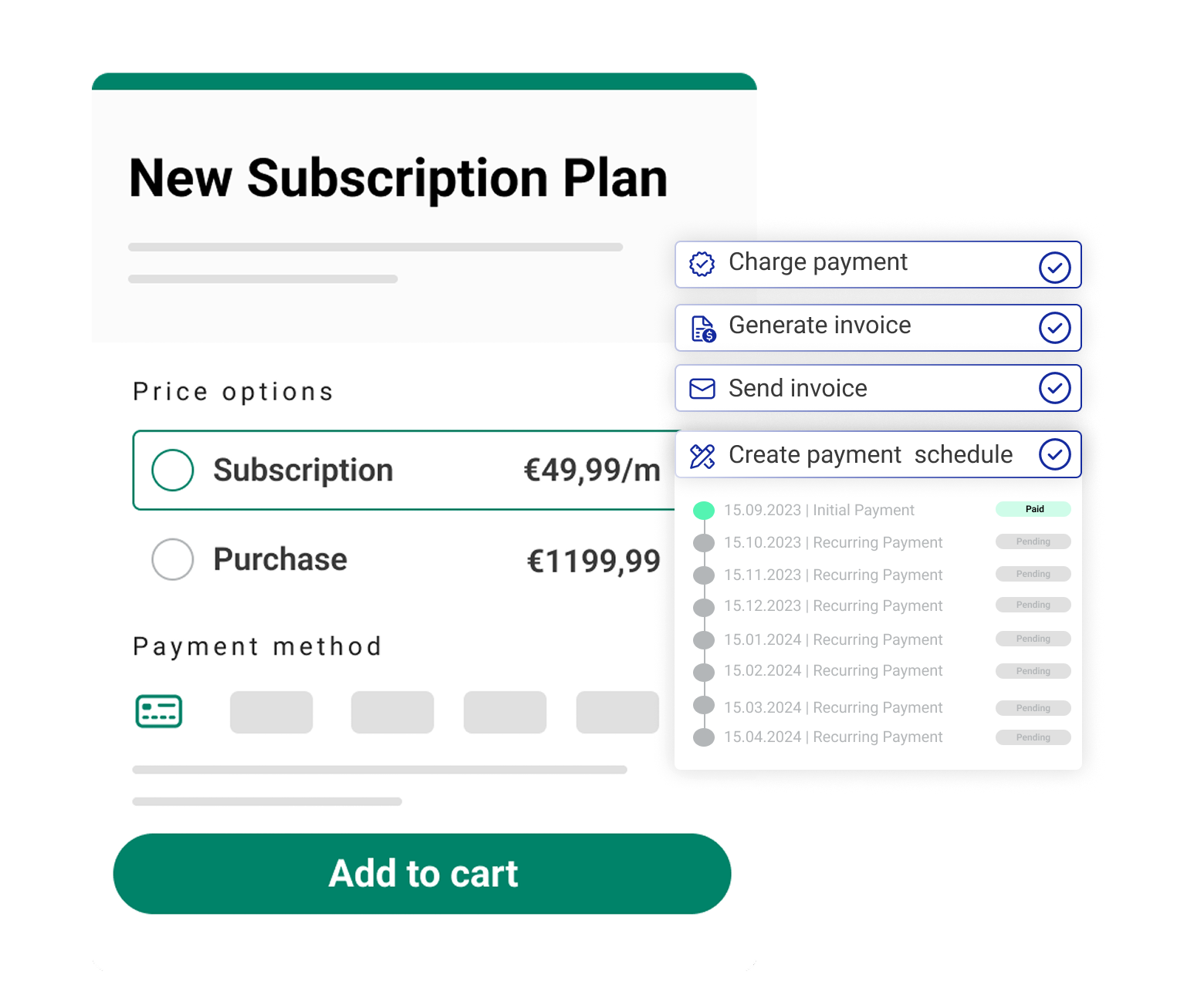 Illustration of a subscription management software