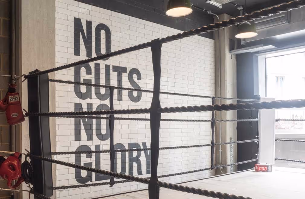 people working out in boxing gym