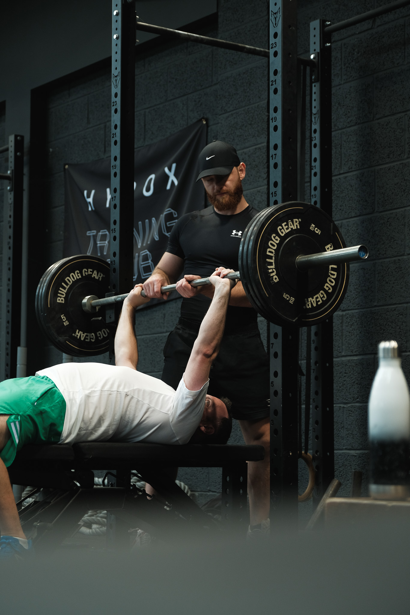 Client laughs with personal trainer