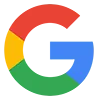 Google logo with red, yellow, green, and blue colors.
