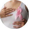 pink Breast Cancer Ribbon on Chest