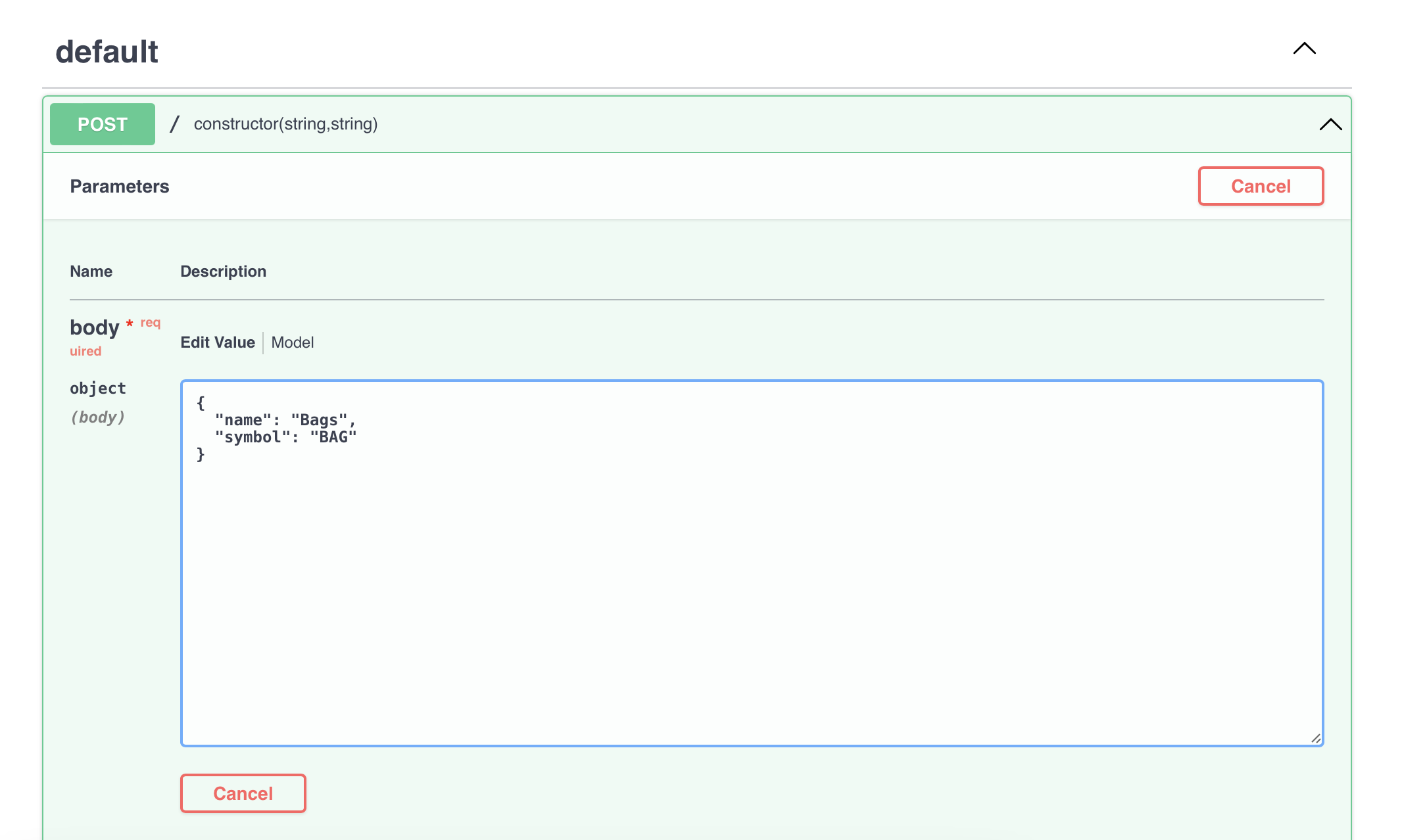 a screenshot of the token template