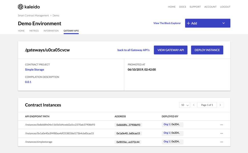Kaleido Smart Contract Management - Transaction Analyzer Detected Instances