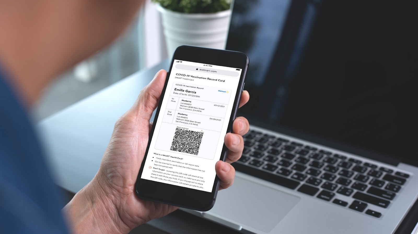 A digital vaccine record on a smartphone