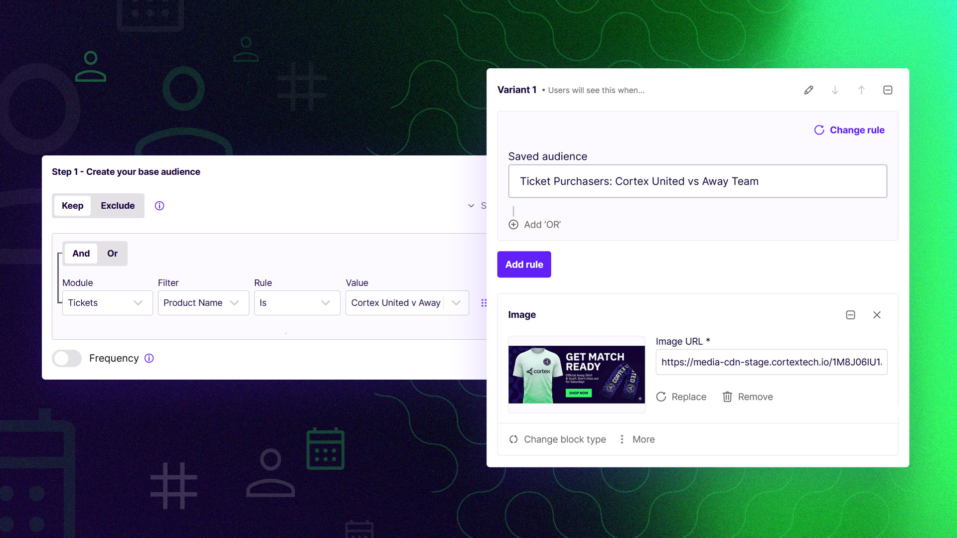 Cross-sell merchandise to ticket buyers and members based on purchase history