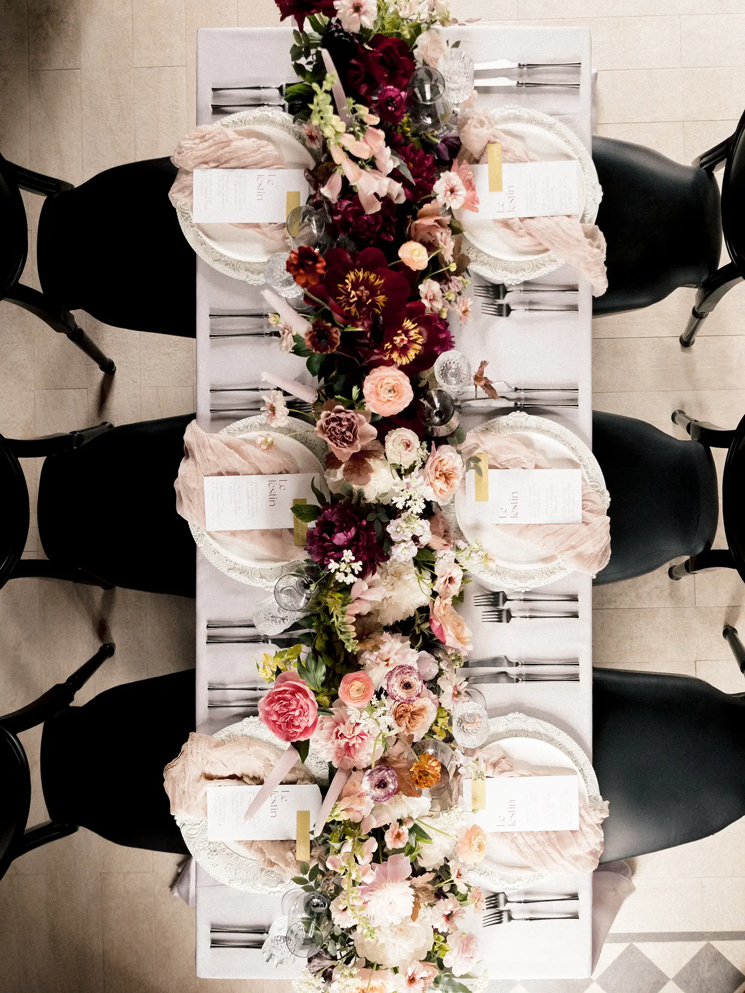 Maroon and black wedding editorial at Château Ste-Agnès in the Eastern Townships, Quebec - image 7