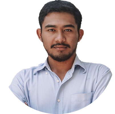 A picture of Angga Manuwangsa in a collared shirt.