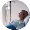 Critically ill patient receiving emergency care for septic shock in the ICU.