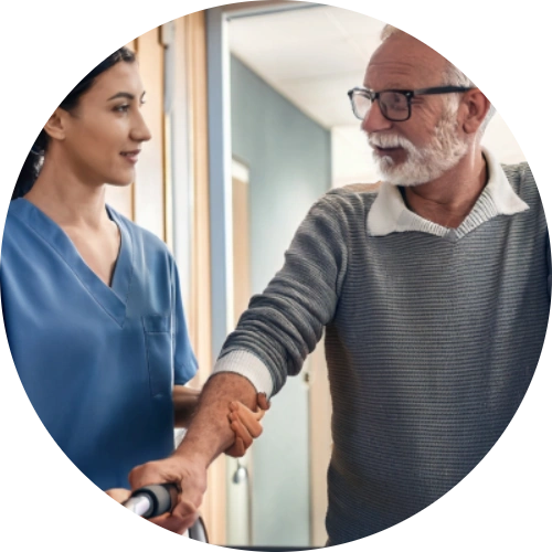 Parkinson’s patient receiving physical therapy to improve mobility.