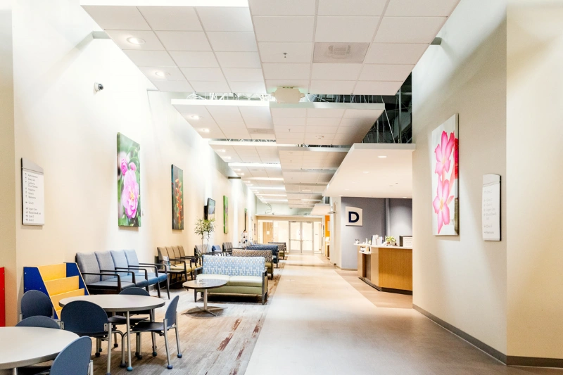 Interior hallway to primary care clinic at 2637 Shadelands Drive