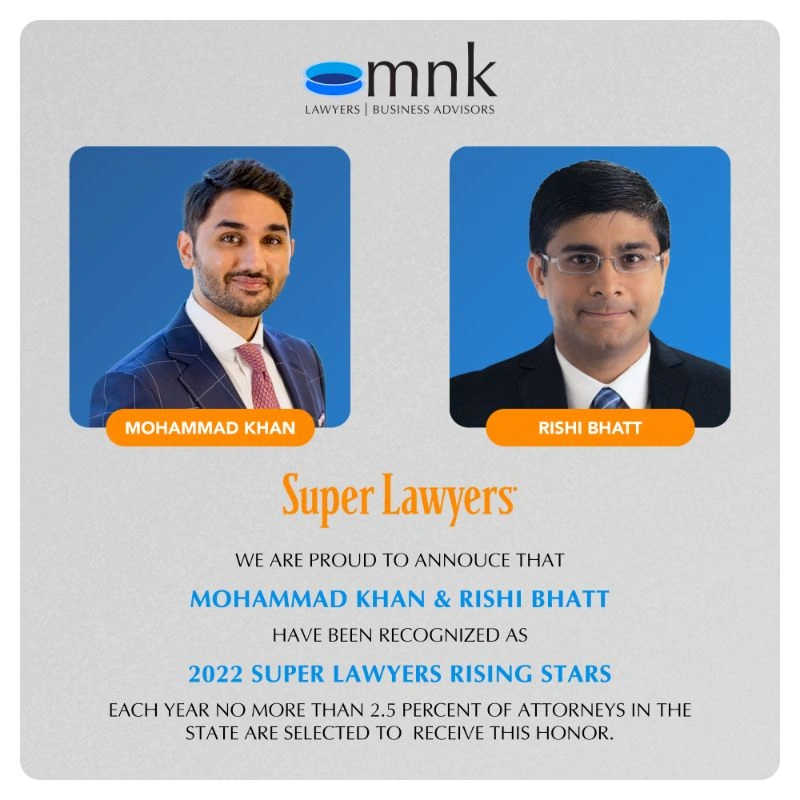 MNK Law attorneys Mohammad Khan and Rishi Bhatt
