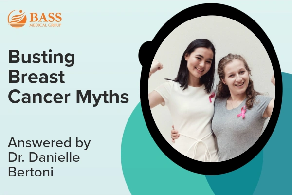 Video thumbnail featuring two women with pink ribbons and the title "Busting Breast Cancer Myths."