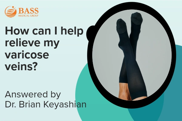 Video thumbnail featuring compression socks being used for varicose vein treatment
