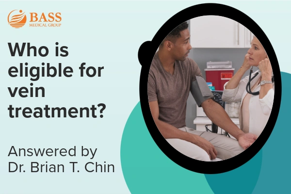 Video thumbnail featuring a man consulting with a vein surgeon