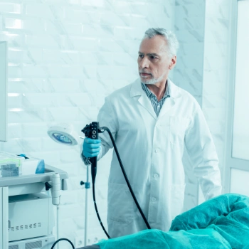Doctor performing an endoscopy