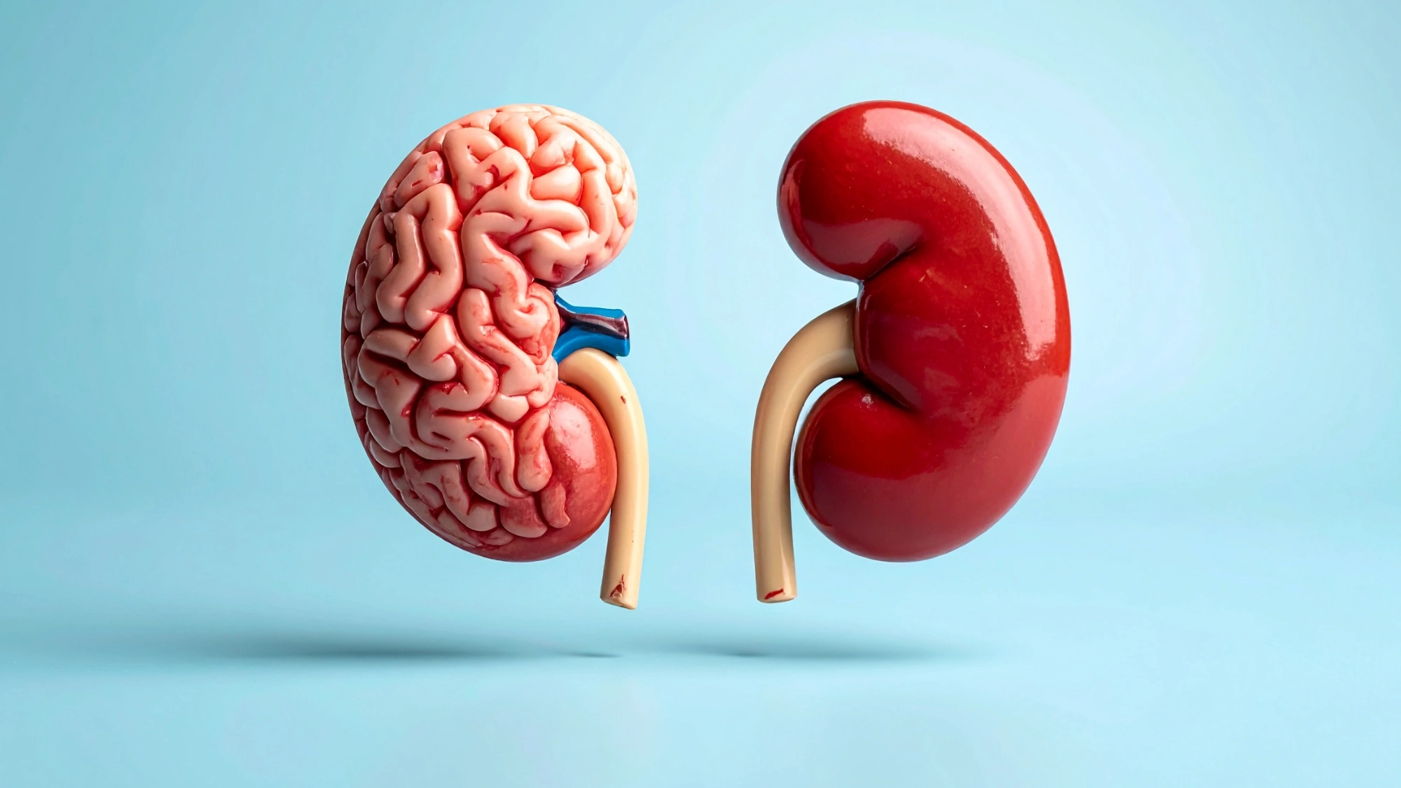 Illustration showing the connection between kidney health and brain health in Parkinson’s disease.