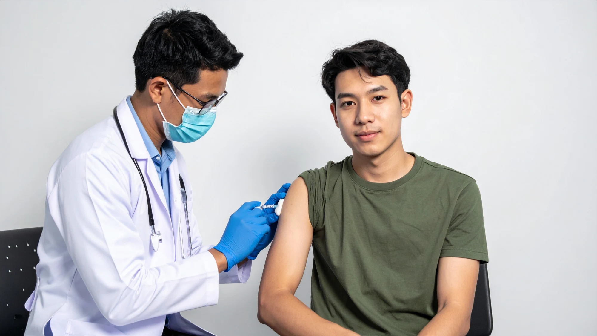 Young adult receiving an MMR vaccine to help protect against mumps